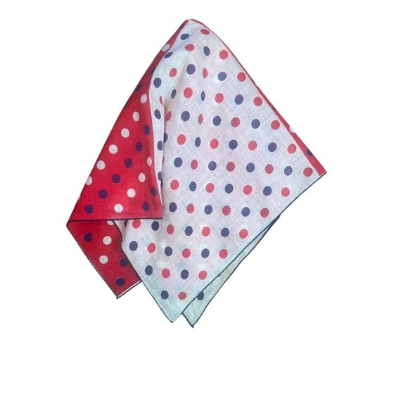 Vintage Patriotic Polka Dot Pocket Square Handkerchief - Picture 2 of 6